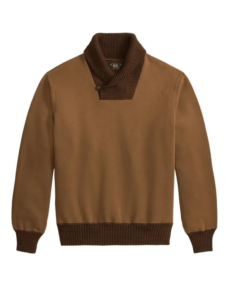 Ralph Lauren Geknöpftes Sweatshirt mit geripptem Kragen - Braun Braun