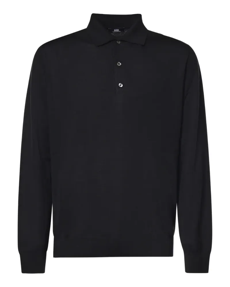 Alpha Studio long-sleeve polo shirt - Schwarz Schwarz