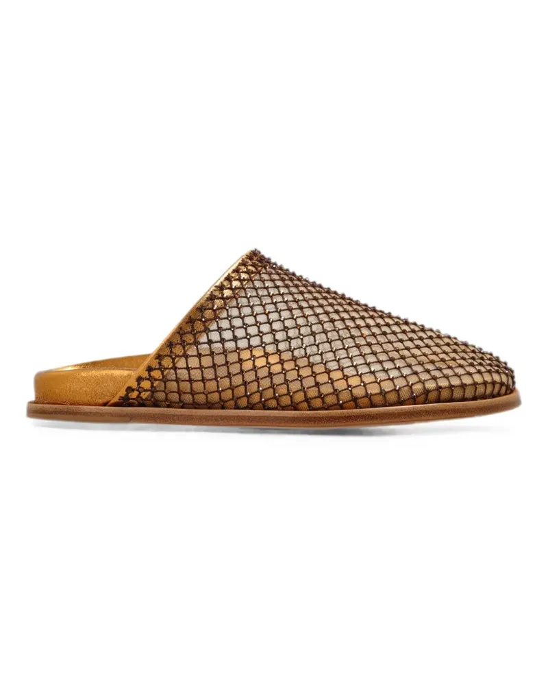 forte_forte Mules mit Kristallen - Gold Gold