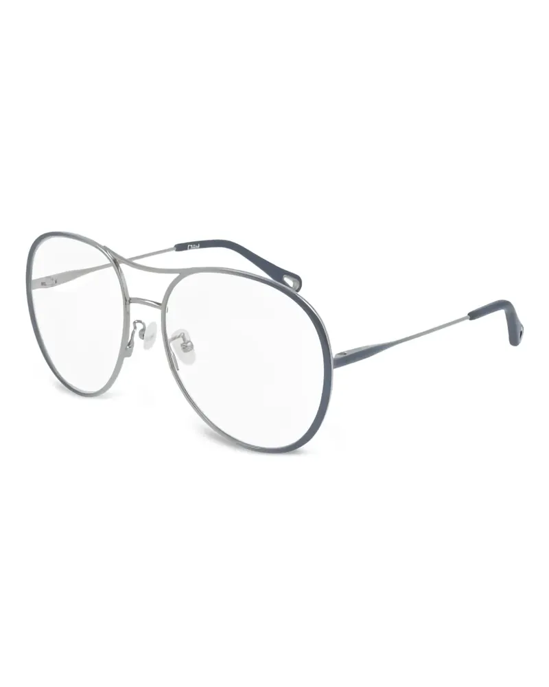 Chloé Ovale Sonnenbrille mit Doppelsteg - Blau Blau