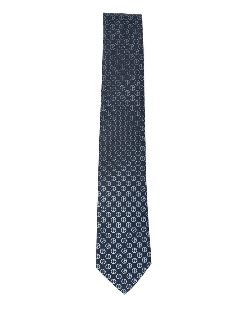 Giorgio Armani Jacquard-Krawatte mit Monogramm - Blau Blau