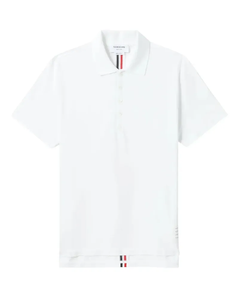 Thom Browne Poloshirt mit Streifendetail - Weiß Weiß