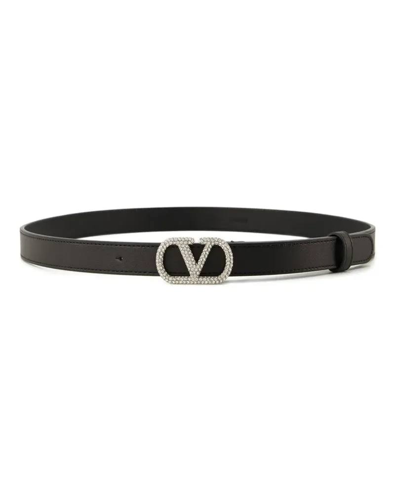 Valentino Garavani crystal-embellished leather belt - Schwarz Schwarz