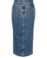 Alessandra Rich Bleistiftrock mit Strass Blau