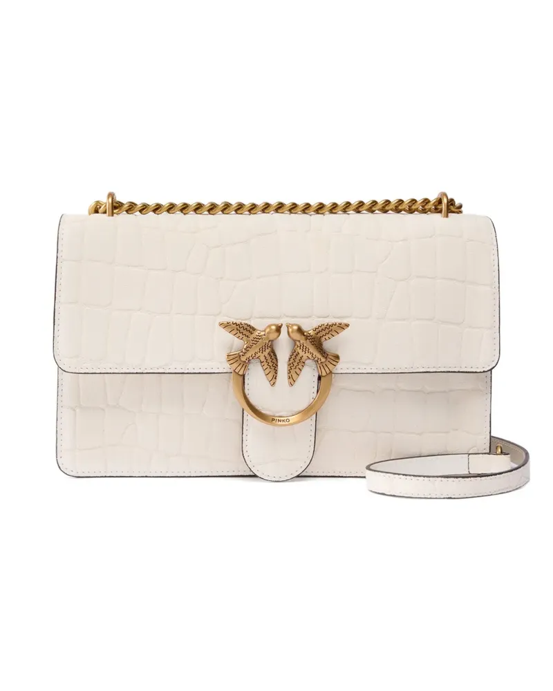 Pinko Umhängetasche mit Kroko-Effekt - Nude Nude