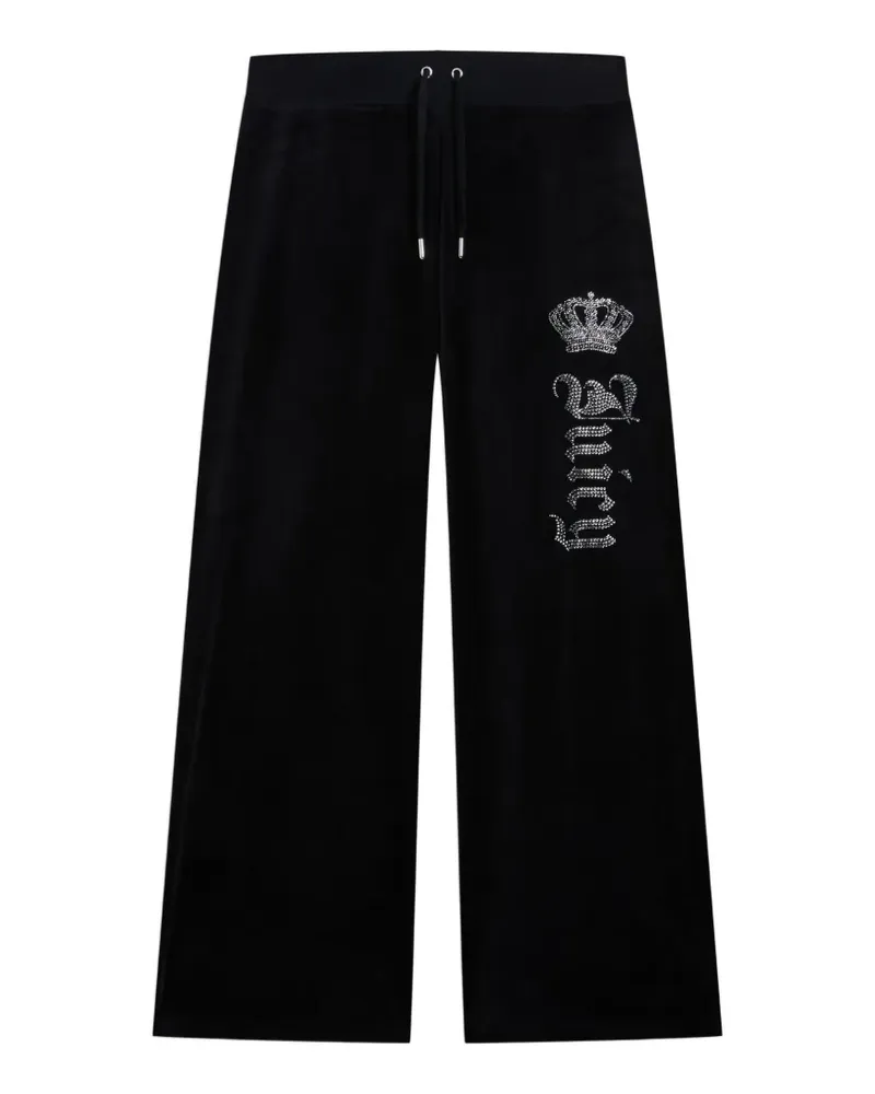 Juicy Couture Diamanté crown velour track pants - Schwarz Schwarz