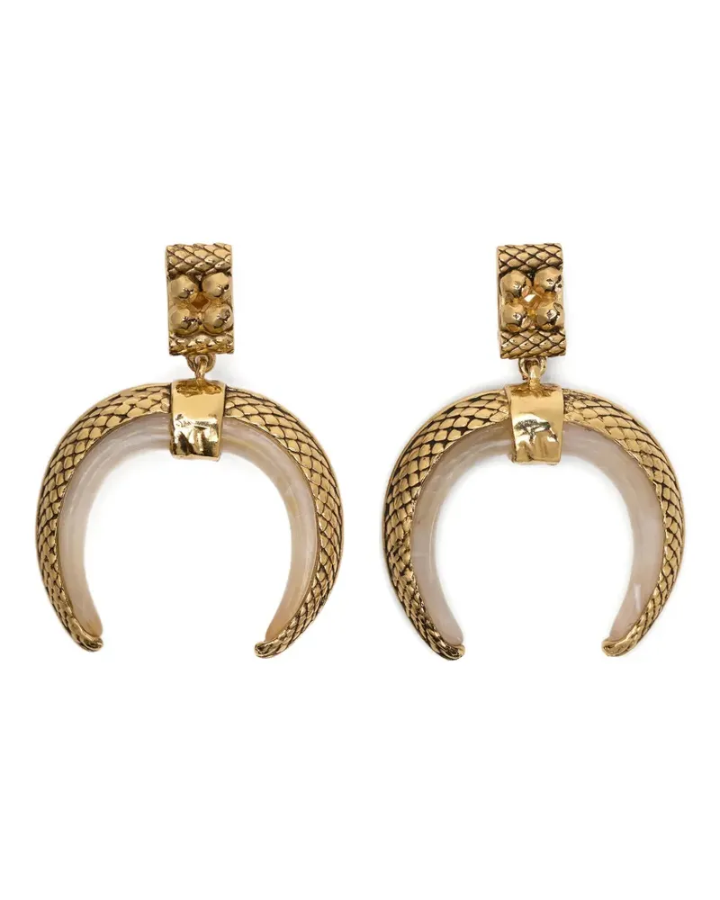 Roberto Cavalli Ohrringe in Mondform mit Schlangen-Effekt - Gold Gold