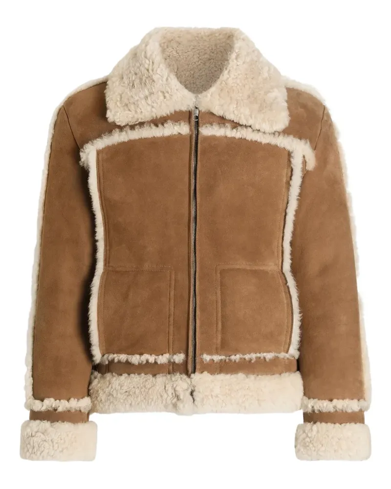 Dolce & Gabbana Wildlederjacke mit Shearling-Futter - Braun Braun