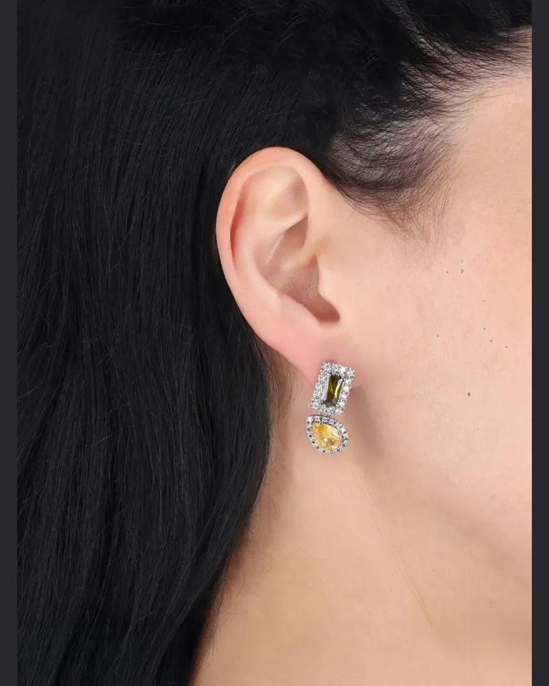 Maison Margiela crystal-embellished drop earrings - Silber Silber