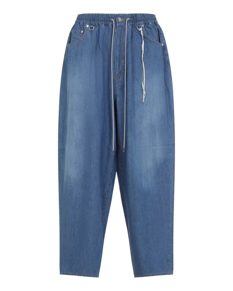 Mastermind Japan drawstring skull-appliqué jeans - Blau Blau