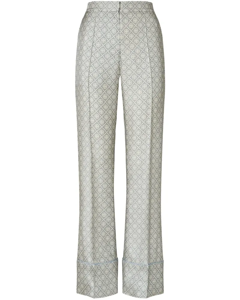 Tory Burch Hose mit T-Monogram-Print - Grau Grau
