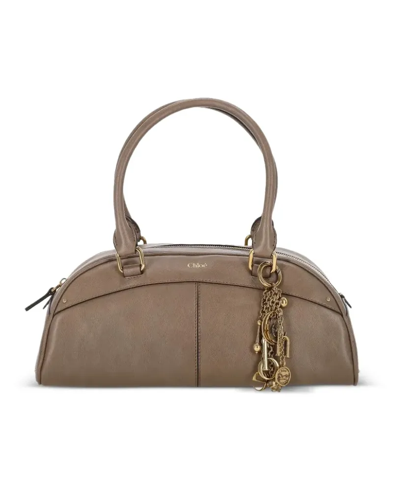 Chloé Schultertasche mit Anhänger - Braun Braun