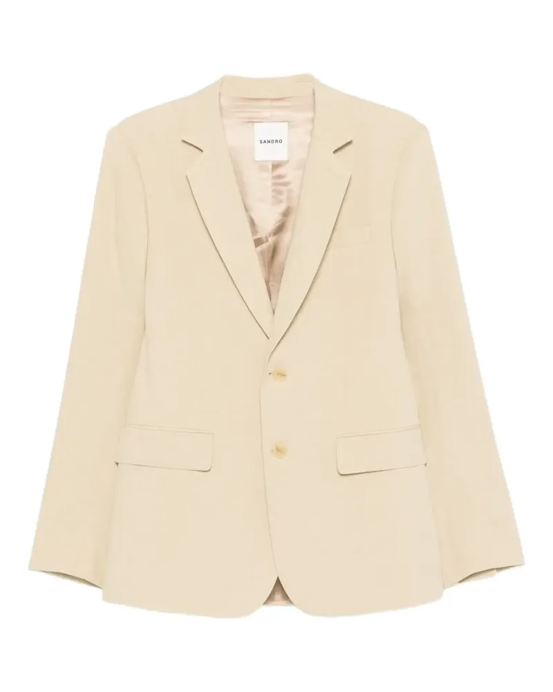 Sandro Jackett aus Leinen mit Knopfleiste - Nude Nude