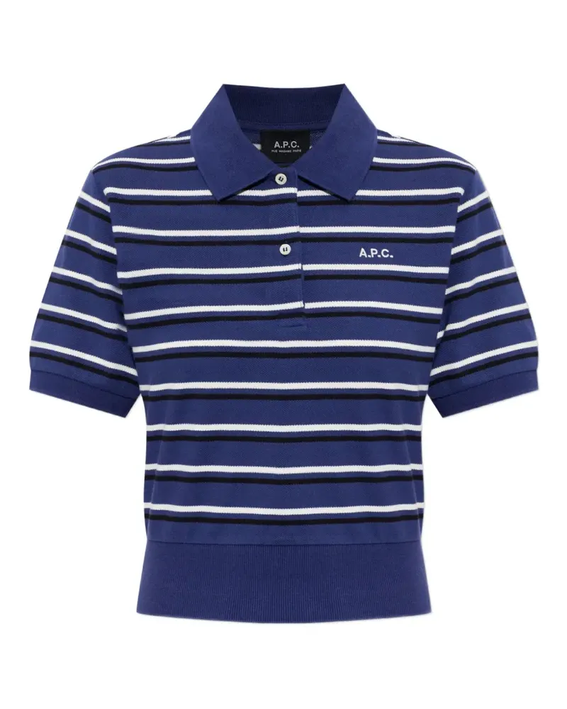 A.P.C. Oceane Poloshirt mit Streifen - Blau Blau