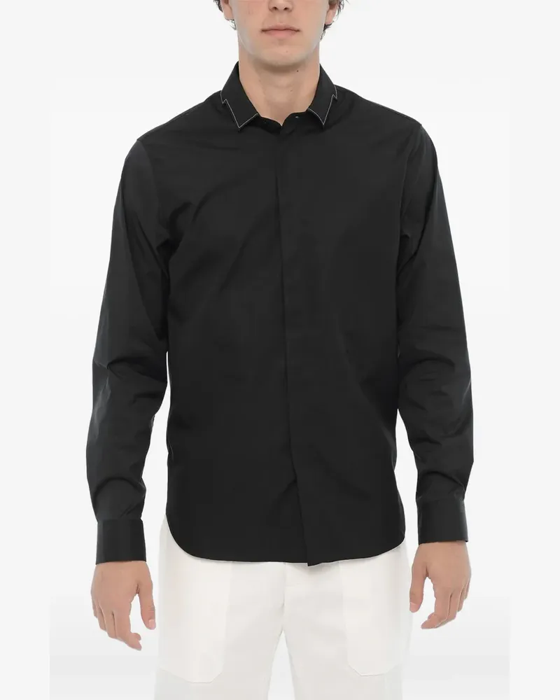 Neil Barrett Schmales Hemd mit Cut-Out - Schwarz Schwarz