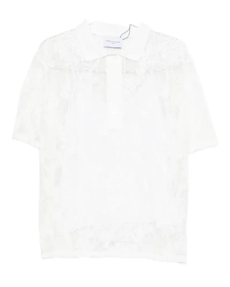 Isabelle Blanche floral-motif polo top - Weiß Weiß