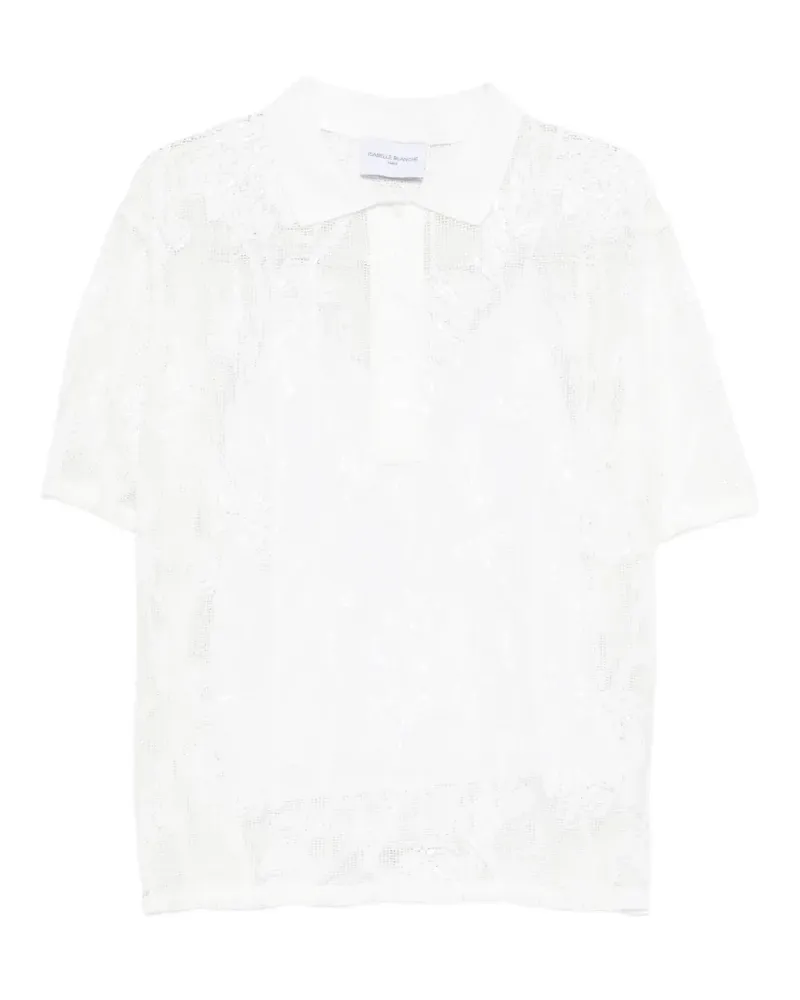 Isabelle Blanche floral-motif polo top - Weiß Weiß