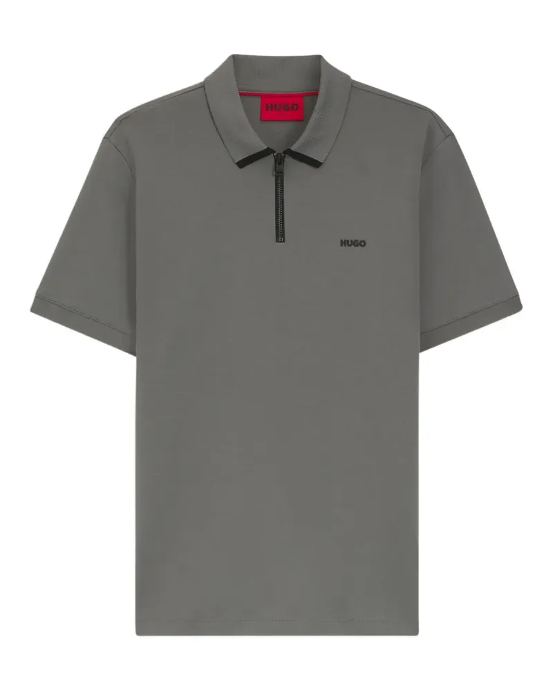 HUGO BOSS Poloshirt mit Reißverschluss - Grau Grau
