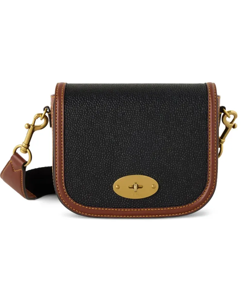Mulberry Kleine Darley Satchel-Tasche aus strukturiertem Leder - Schwarz Schwarz