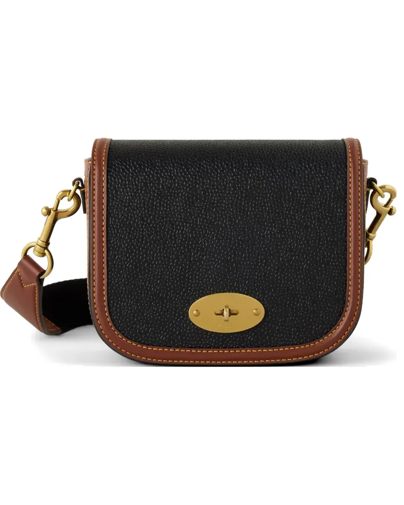 Mulberry Kleine Darley Satchel-Tasche aus strukturiertem Leder - Schwarz Schwarz