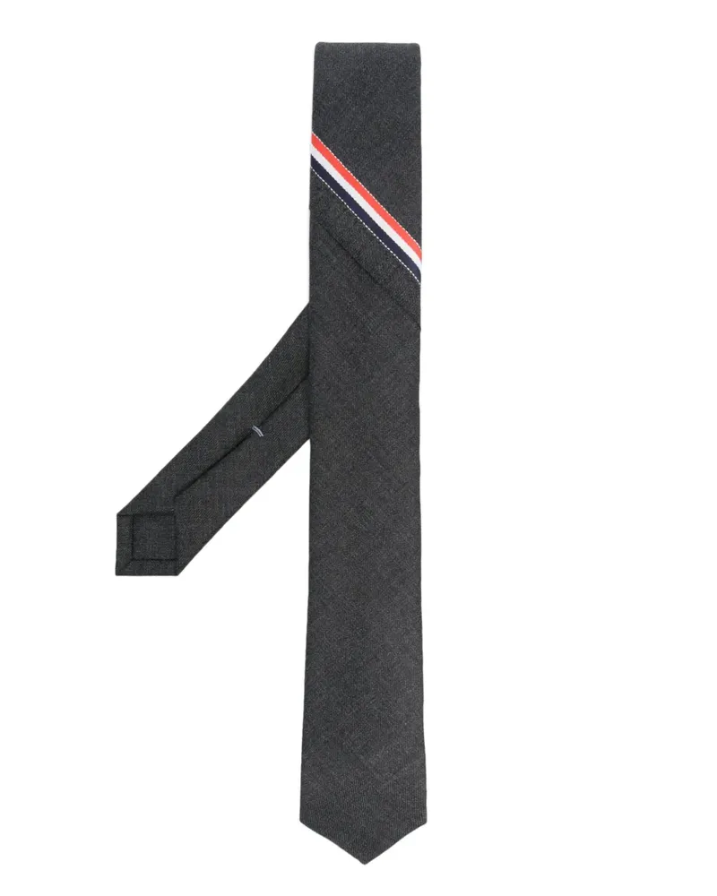 Thom Browne Krawatte mit RWB-Streifen - Grau Grau