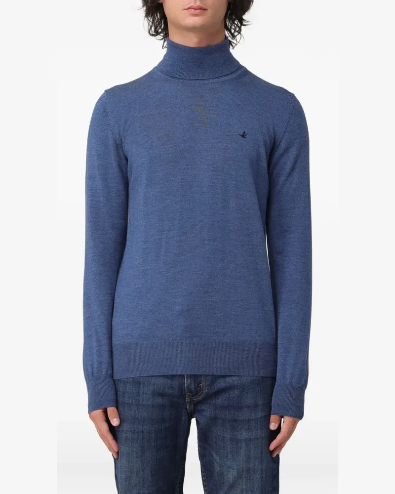 Brooksfield Rollkragenpullover mit Logo-Stickerei - Blau Blau