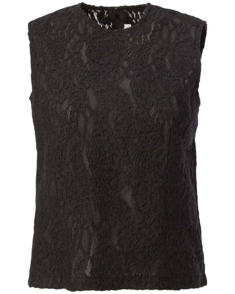 Comme des Garçons Oberteil mit Spitze - Schwarz Schwarz