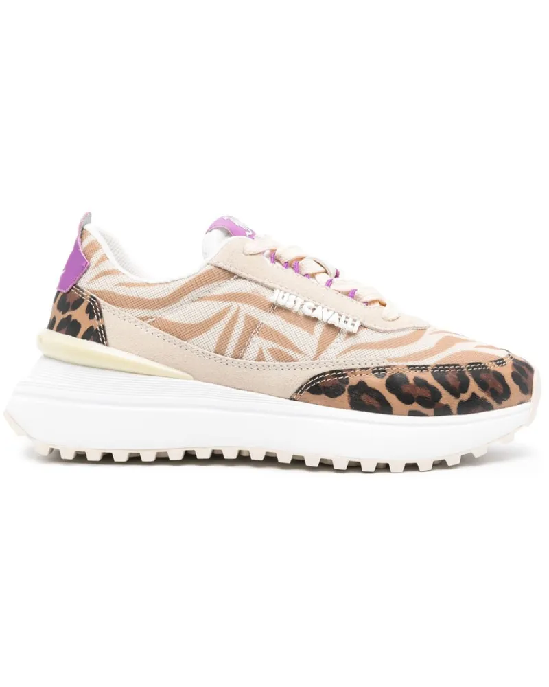 Just Cavalli Sneakers mit Logo-Patch - Nude Nude