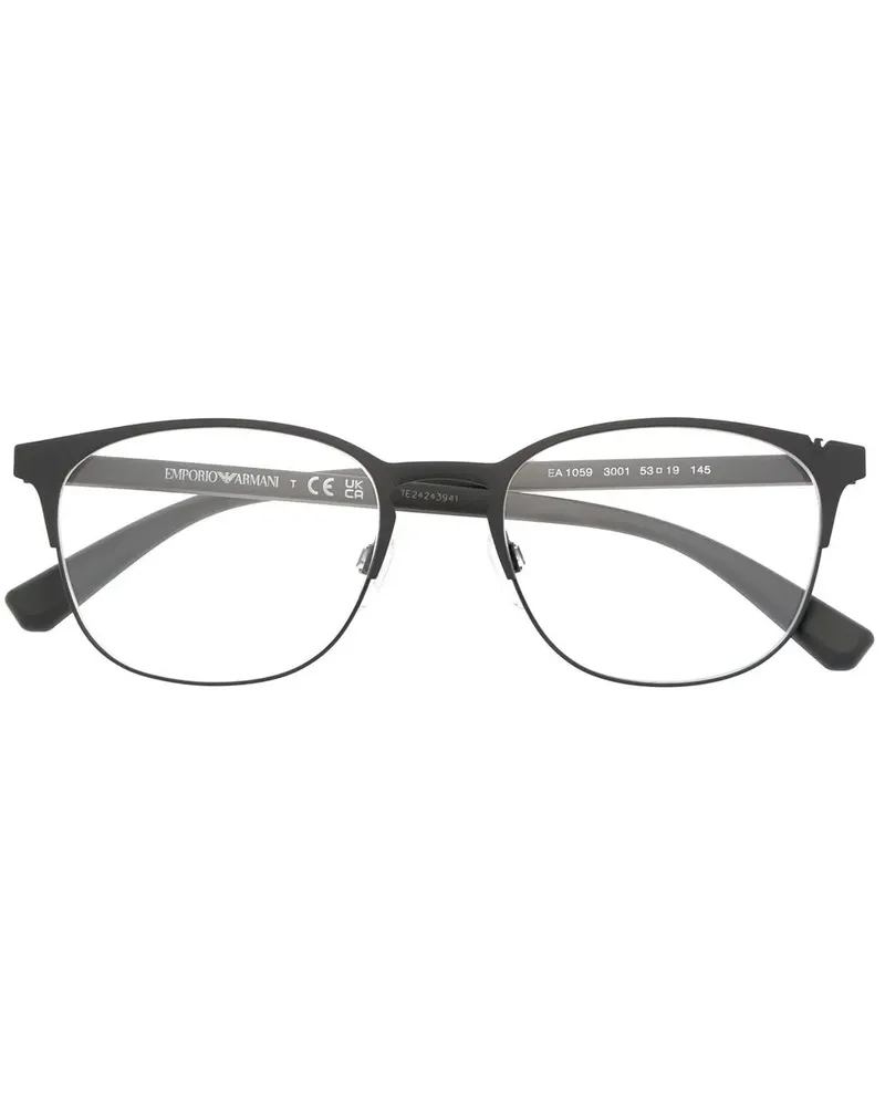 Emporio Armani Brille mit rundem Gestell - Schwarz Schwarz