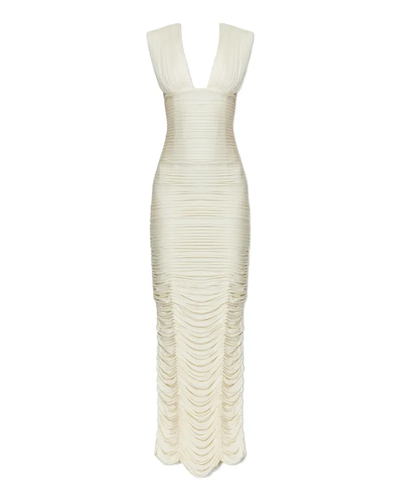 Versace Drapiertes Maxikleid mit Raffungen - Nude Nude