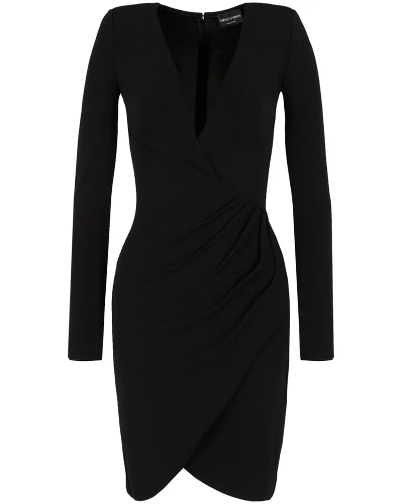 Emporio Armani Kleid mit überkreuztem Ausschnitt - Schwarz Schwarz