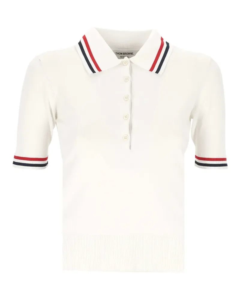 Thom Browne striped polo shirt - Weiß Weiß