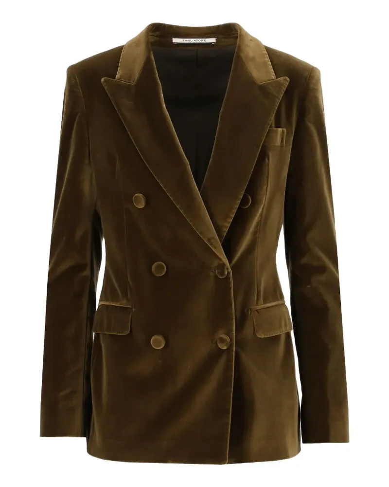 Tagliatore double-breasted velvet jacket - Grün Grün