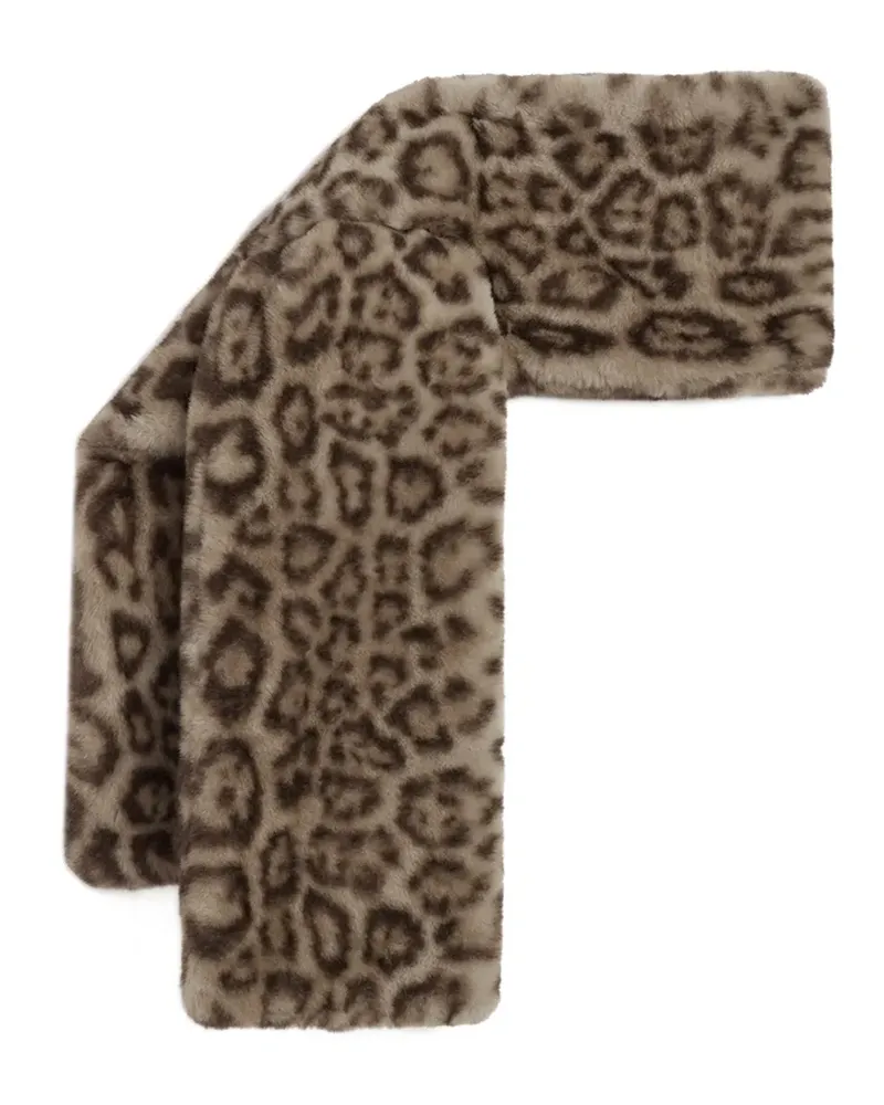 APPARIS Kai Schal aus Faux Fur mit Leopardenprint - Nude Nude