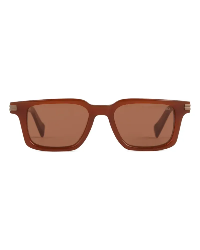 Ermenegildo Zegna square-frame sunglasses - Orange Orange