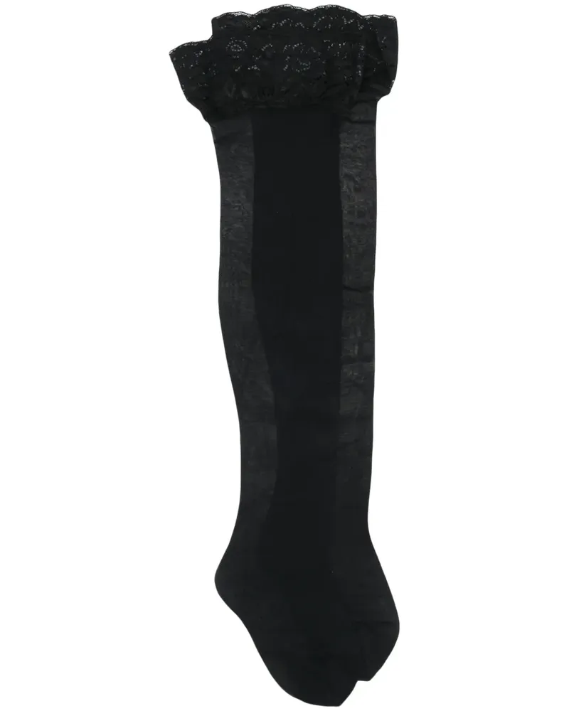 Versace Overknee-Strümpfe - Schwarz Schwarz