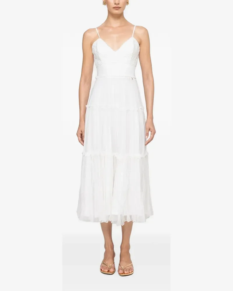 NISSA Midikleid mit Stickerei - Weiß Weiß