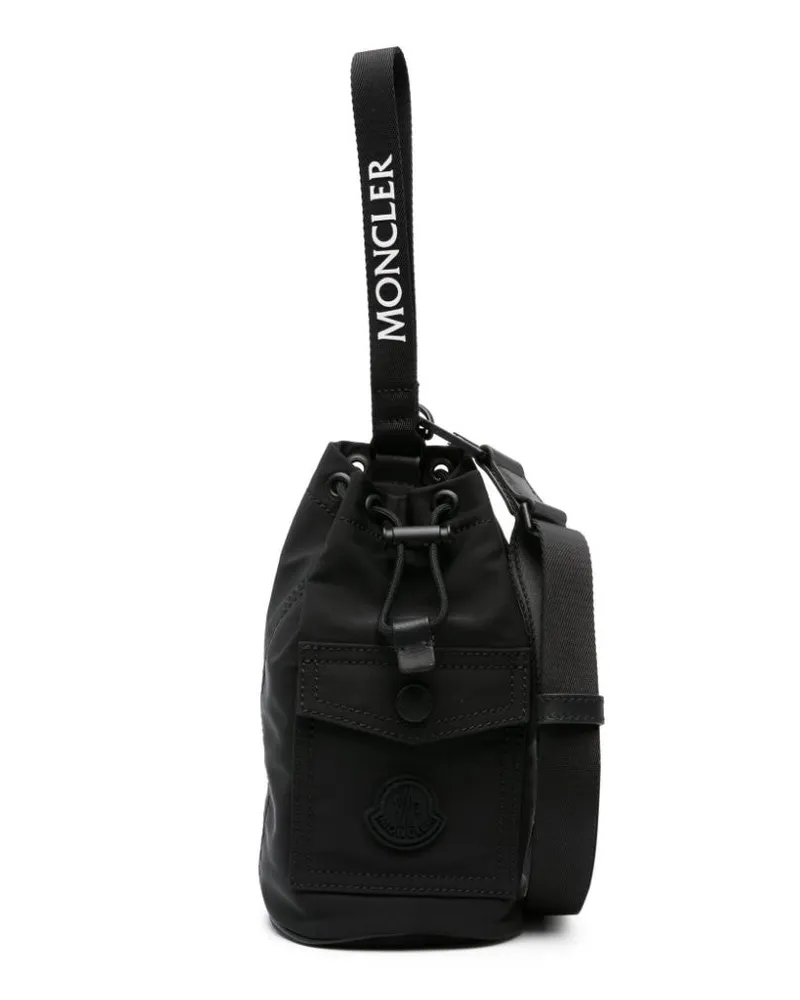 Moncler Mini Beuteltasche mit Logo-Patch - Schwarz Schwarz