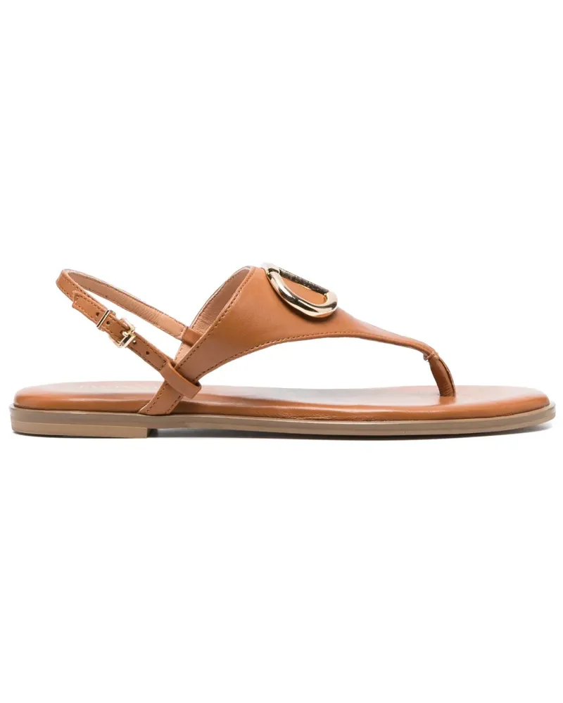 Twin-Set Sandalen mit Logo-Gravur - Braun Braun