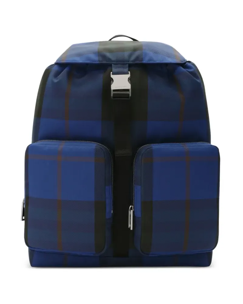 Burberry Mittelgroßer Check Rucksack - Blau Blau