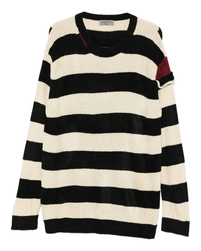 Yohji Yamamoto Gestreifter Pullover - Schwarz Schwarz
