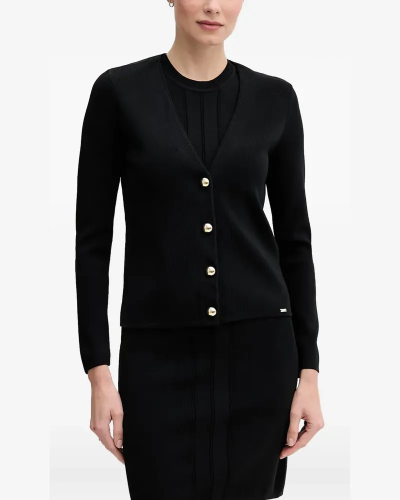 Gaudi button-fastening V-neck cardigan - Schwarz Schwarz