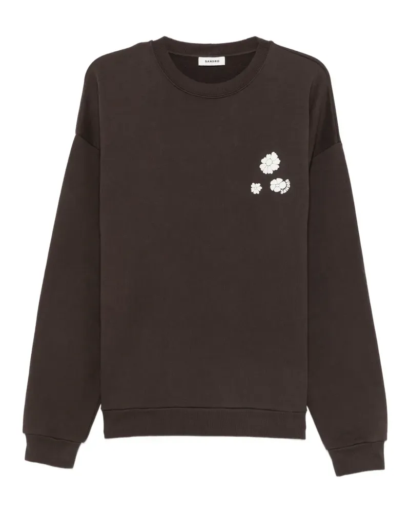 Sandro floral-detail sweatshirt - Braun Braun
