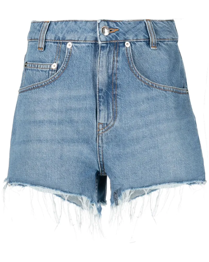 IRO Ausgefranste Jeans-Shorts Blau