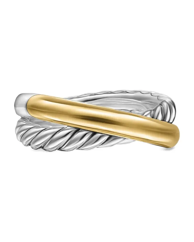 David Yurman 14kt Crossover Two Row Gelbgoldring 5mm) - Silber Silber