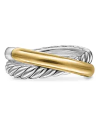 David Yurman 14kt Crossover Two Row Gelbgoldring Silber