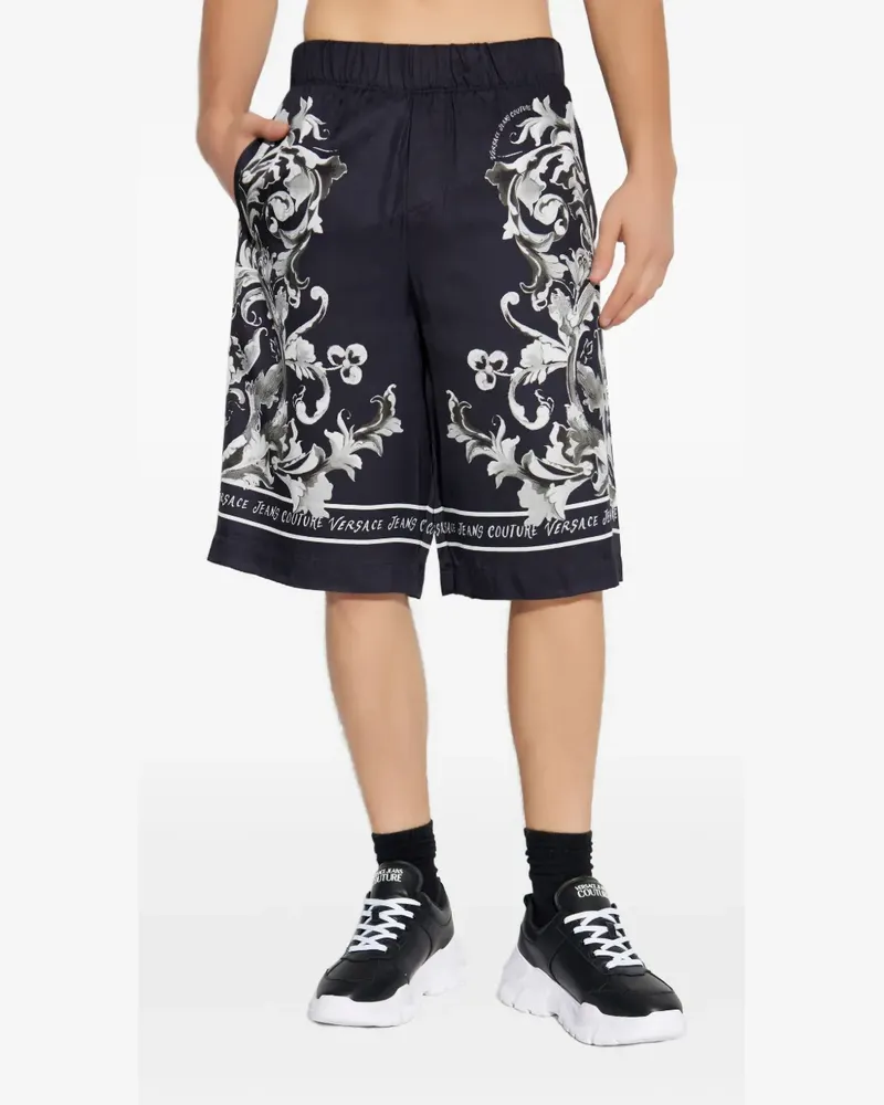 Versace Jeans Shorts mit Blumen-Print - Schwarz Schwarz