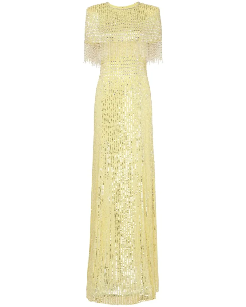Jenny Packham Lyla Abendkleid mit Pailletten - Gelb Gelb