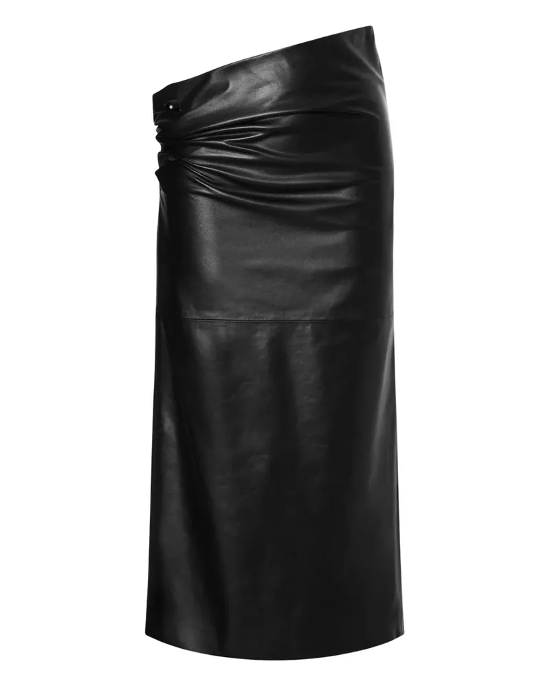 Alberta Ferretti Midirock aus Leder - Schwarz Schwarz