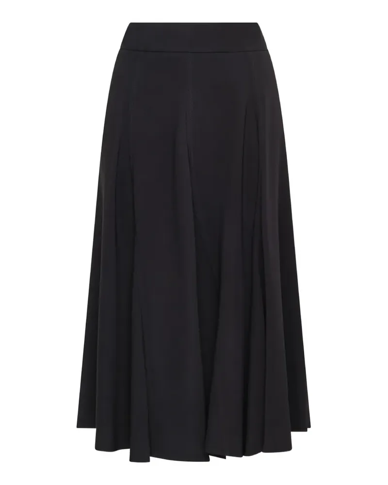 Maliparmi spiral-cut topstitched midi skirt - Schwarz Schwarz